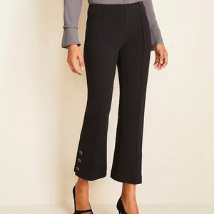 Ann Taylor Petite Button Trim Kick Crop Pant in Black P00